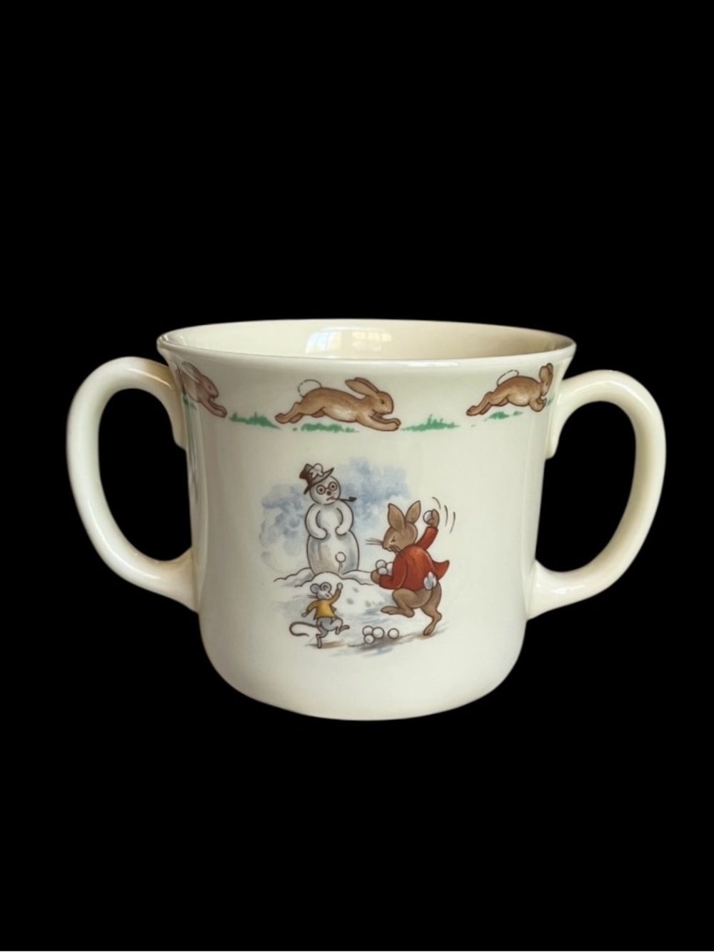 Vintage Royal Doulton Bunnykins Two-Handled Ceramic Mug Cup